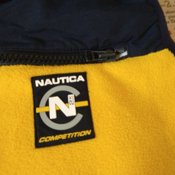 Vintage Nautica Competition Fleece Colorblock Zip Up Vest M/L - Picture 2 of 4